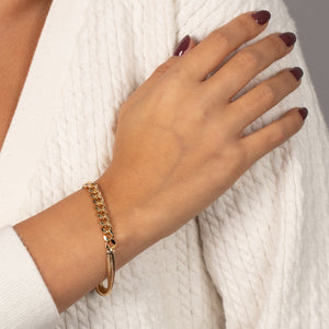  Chunky Vintage Snake X Cuban Chain Bracelet - Adina Eden's Jewels