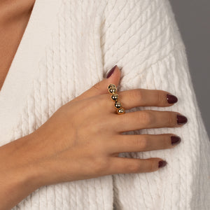  Large Beaded Ball Ring - Adina Eden's Jewels