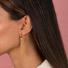  CZ Solitaire X Ball Chain Drop Stud Earring - Adina Eden's Jewels