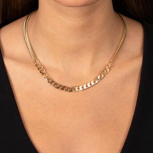  Chunky Vintage Snake X Cuban Chain Necklace - Adina Eden's Jewels