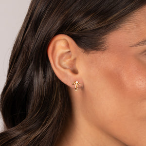 Dainty Bow CZ Stud Earring
