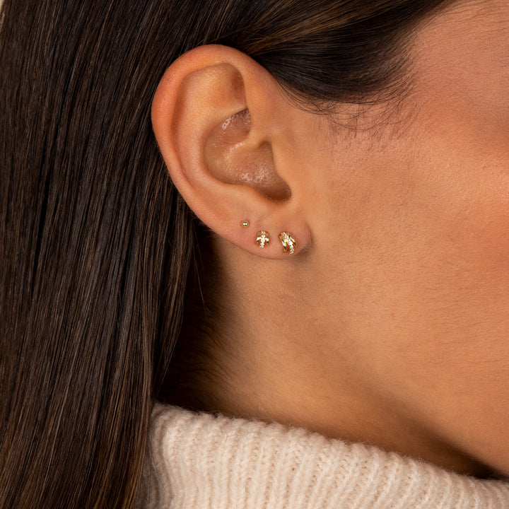Solid/Pave Hoops Studs Earring Combo Set – Adina Eden