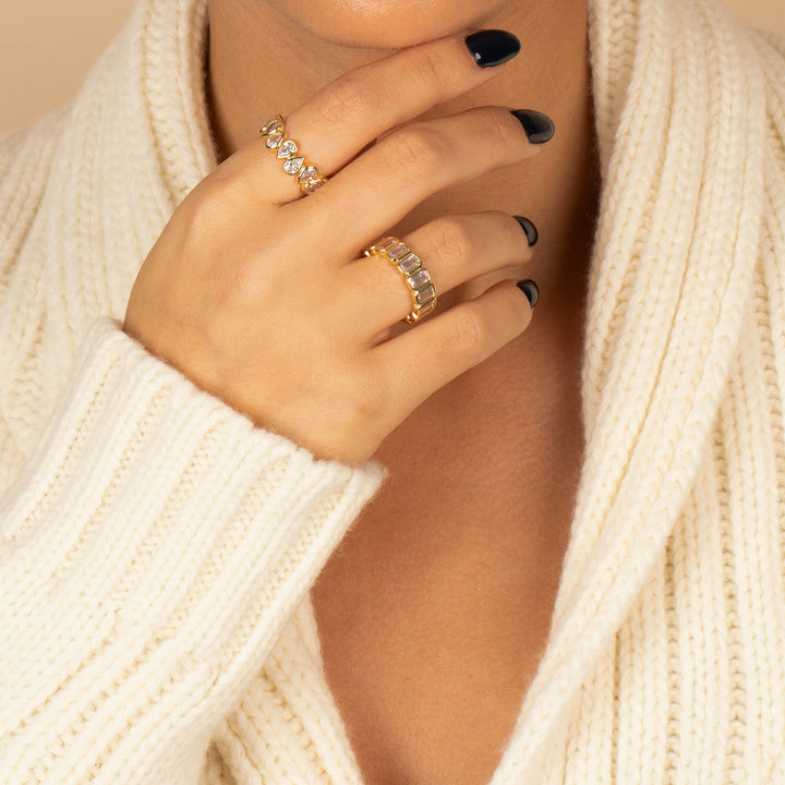 CZ Bezel Baguette Eternity Band - Adina Eden's Jewels