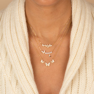 Pave Triple Butterfly Necklace - Adina Eden's Jewels