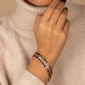Colored Multi Shape Bezel Tennis Bracelet - Adina Eden's Jewels