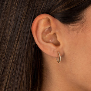 Diamond Pave Inside & Out Huggie Earring 14K - Adina Eden's Jewels