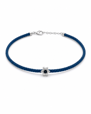 Diamond Star Of David Rope Chain Choker 14K