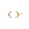 14K Gold Diamond Pave Crescent Stud Earring 14K - Adina Eden's Jewels