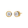 14K Gold / 2 CT Lab Grown Diamond Solitaire Bezel Stud Earring 14K - Adina Eden's Jewels
