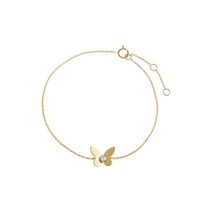 14K Gold Diamond Solitaire Butterfly Bracelet 14K - Adina Eden's Jewels