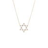 14K Gold Diamond Baguette X Solitaire Large Star Of David Necklace 14K - Adina Eden's Jewels