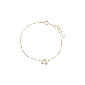 14K Gold Diamond Pave Cherry Bracelet 14K - Adina Eden's Jewels