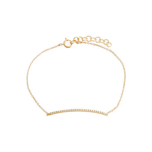 14K Gold Diamond Pave Bar Bracelet 14K - Adina Eden's Jewels
