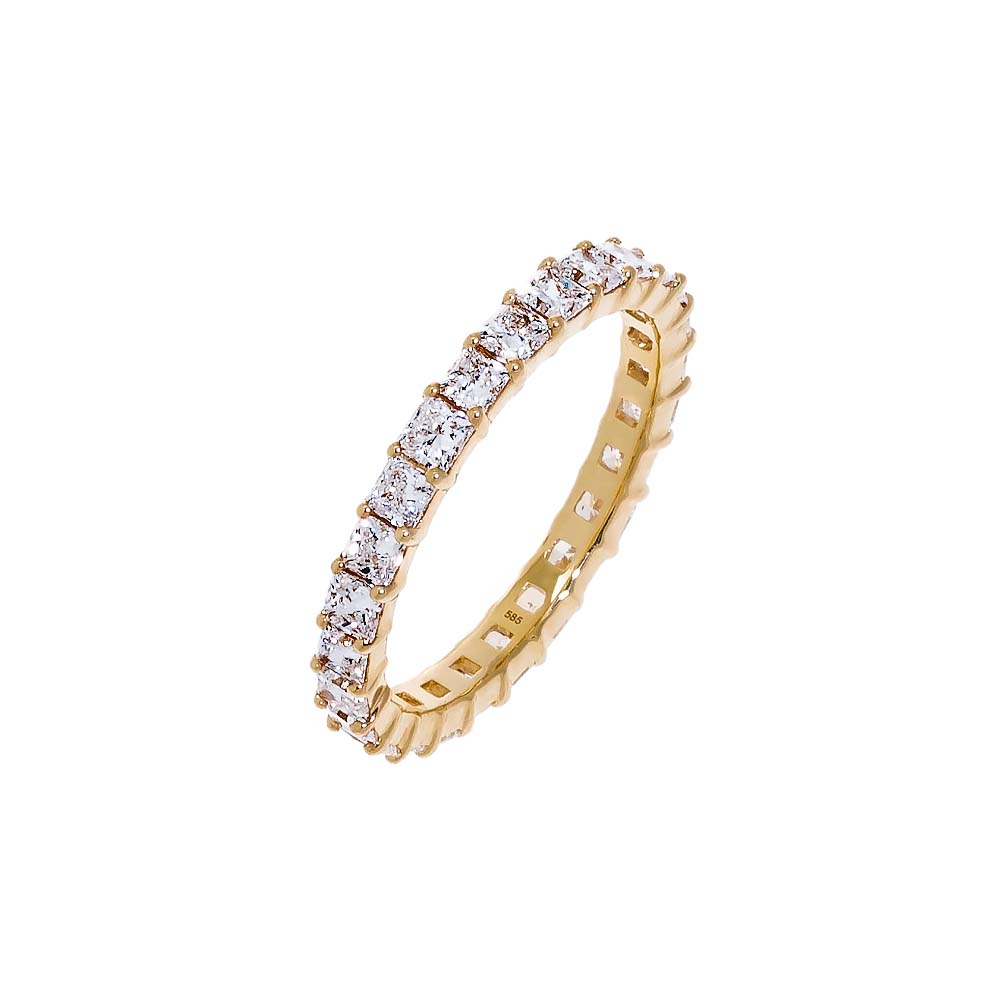  Lab Grown Diamond Princess Cut Eternity Band 14K - Adina Eden's Jewels
