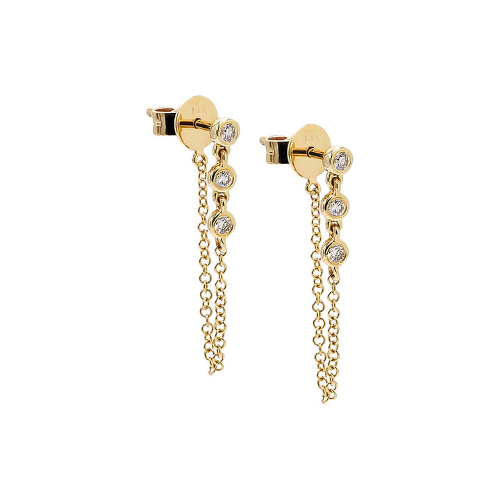 14k gold front back earrings deals