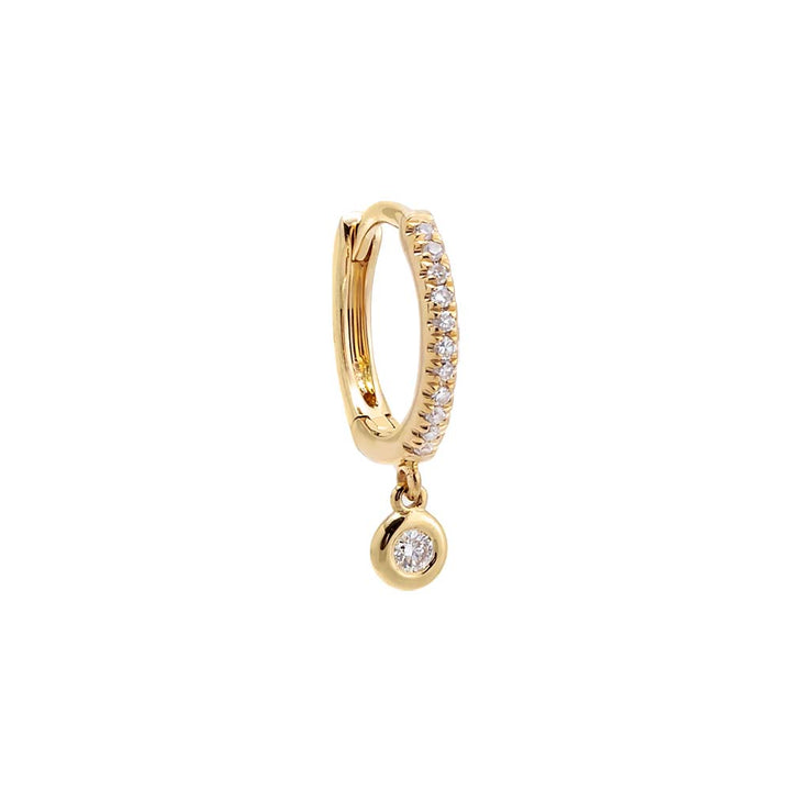Gold / Single Diamond Bezel Huggie Earring 14K - Adina Eden's Jewels
