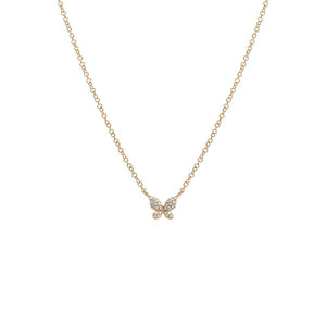 14K Gold Diamond Butterfly Necklace 14K - Adina Eden's Jewels