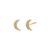 14K Gold / Pair Diamond Crescent Stud Earring 14K - Adina Eden's Jewels