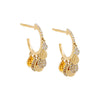 14K Gold Diamond Pave Dangling Discs Hoop Earring 14K - Adina Eden's Jewels