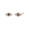 14K Gold / Pair Itty Bitty Pave Evil Eye Diamond Stud Earring 14K - Adina Eden's Jewels