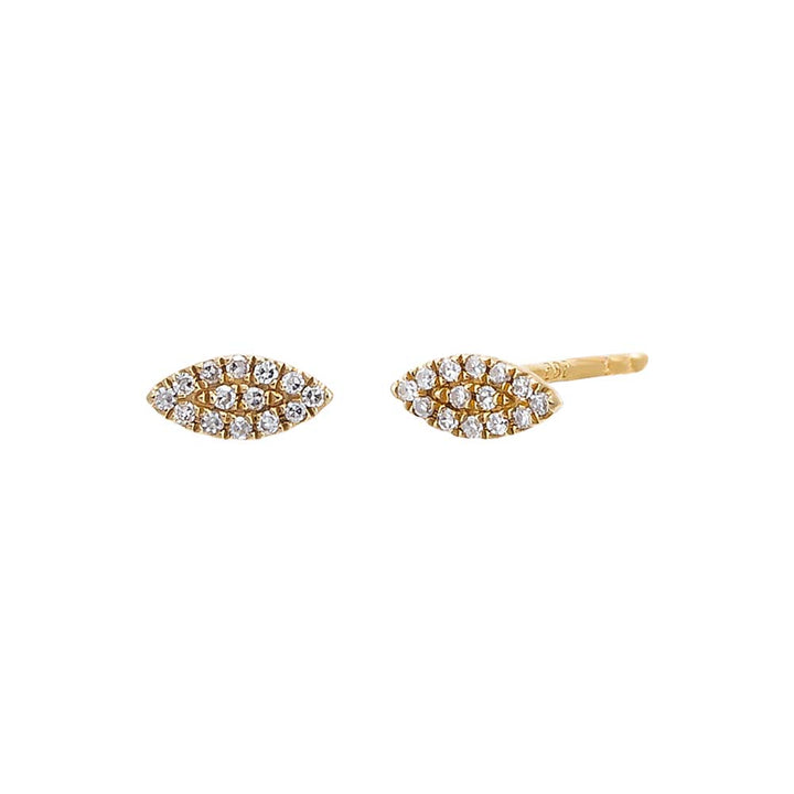 14k Gold / Pair Diamond Pave Marquise Stud Earring 14K - Adina Eden's Jewels
