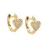 14K Gold Diamond Pave Heart Huggie Earring 14K - Adina Eden's Jewels