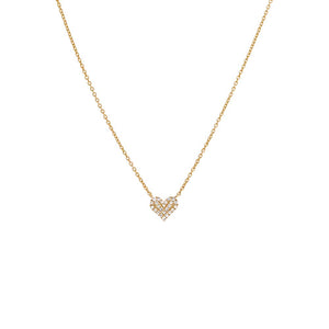 14K Gold Diamond Pave Heart Necklace 14K - Adina Eden's Jewels