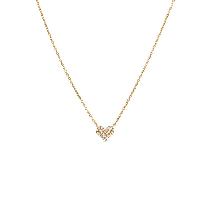 14K Gold Diamond Pave Heart Necklace 14K - Adina Eden's Jewels
