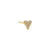 14K Gold / Single Elongated Pave Diamond Heart Stud Earring 14K - Adina Eden's Jewels