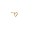 14K Gold / Single Diamond Open Heart Stud Earring 14K - Adina Eden's Jewels