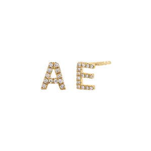 Diamond Initial Stud Earring