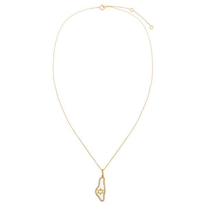  Diamond Pave Map Of Israel Pendant Necklace 14K - Adina Eden's Jewels