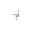 14K Gold / Single Diamond Pave Lightning Bolt Stud Earring 14K - Adina Eden's Jewels