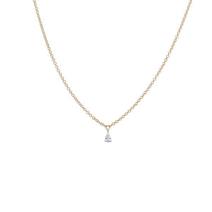 14K Gold Diamond Pear Dangling Necklace 14K - Adina Eden's Jewels