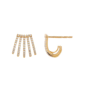 14K Gold Diamond Pave Cage Stud Earring 14K - Adina Eden's Jewels