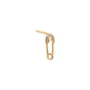 14K Gold / Single Diamond Pave Safety Pin Stud Earring 14K - Adina Eden's Jewels