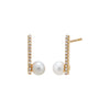 Pearl White Diamond Pave & Pearl Stud Earring 14K - Adina Eden's Jewels