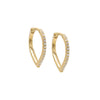 14K Gold / Pair Diamond Pave V Huggie Earring 14K - Adina Eden's Jewels