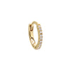 14K Gold / Single Diamond Pave Rounded Huggie Earring 14K - Adina Eden's Jewels