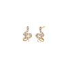 14K Gold Diamond Mini Pave Snake Stud Earring 14K - Adina Eden's Jewels
