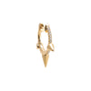 14k Gold / Single Diamond Pave Triple Spike Huggie Earring 14K - Adina Eden's Jewels