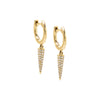 14K Gold Diamond Elongated Spike Huggie Earring 14K - Adina Eden's Jewels