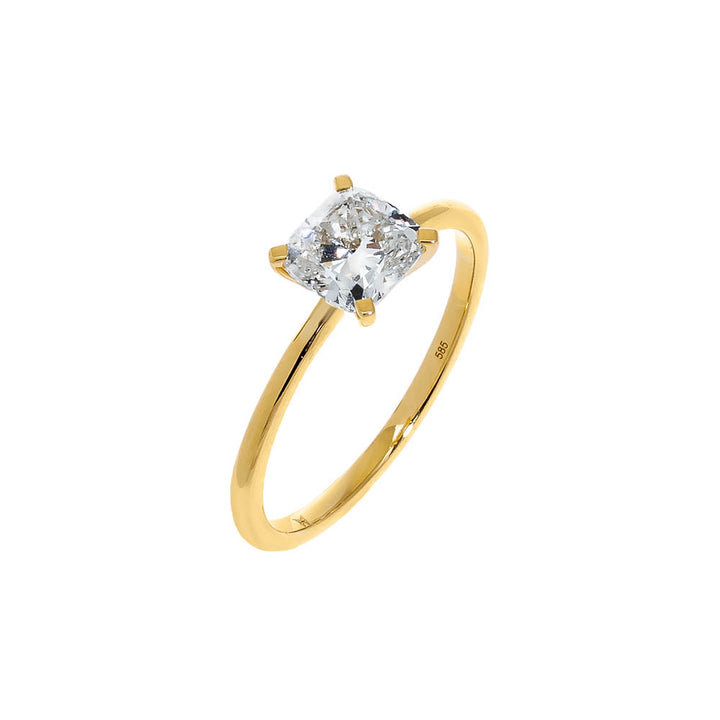 14K Gold / 5 / 0.50 CT Lab Grown Diamond Cushion Cut Engagement Ring 14K - Adina Eden's Jewels