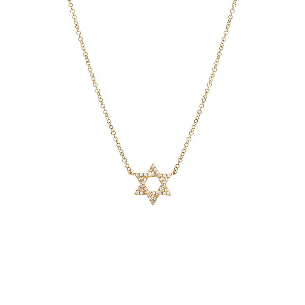 14K Gold Diamond Pavé Star Of David Necklace 14K - Adina Eden's Jewels