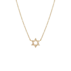 14K Gold Diamond Pavé Star Of David Necklace 14K - Adina Eden's Jewels