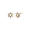 14K Gold / Pair Mini Diamond Pave Star of David Stud Earring 14K - Adina Eden's Jewels
