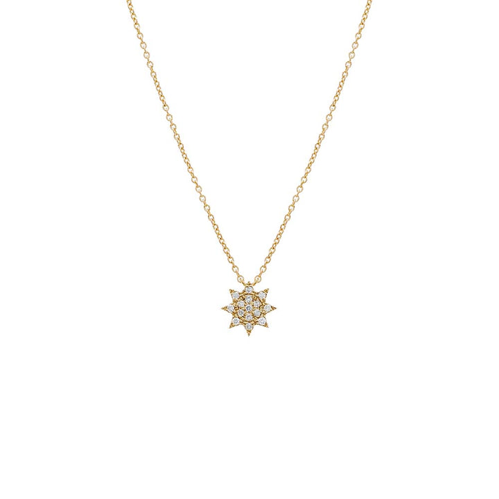 14K Gold Diamond Pave Starburst Pendant Necklace 14K - Adina Eden's Jewels