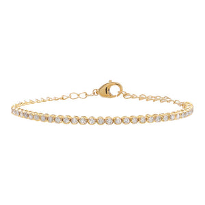 14K Gold Mini Diamond Tennis Bracelet 14K - Adina Eden's Jewels