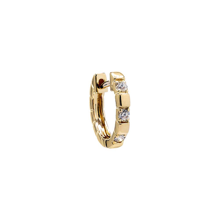 14K Gold / Single Scattered Diamond Huggie Earring 14K - Adina Eden's Jewels