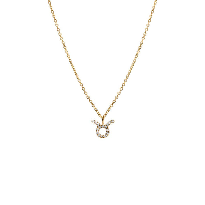 14K Gold / Taurus Diamond Pave Zodiac Necklace 14K - Adina Eden's Jewels